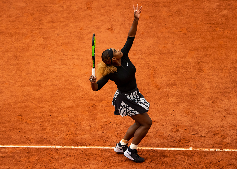 Serena Williams at the 2019 French Open. (Photo by TPN/Getty Images, provided by Wilson)